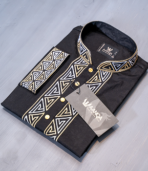 The Heritage Series-Obsidian Nexus-Giza Cotton Jacquard